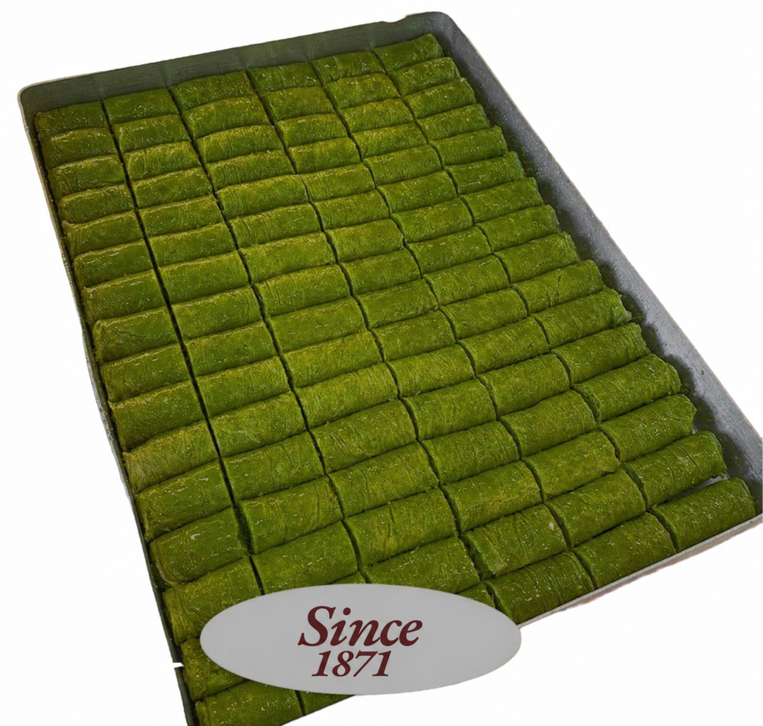 Since 1871 pistachio wrap baklava tray