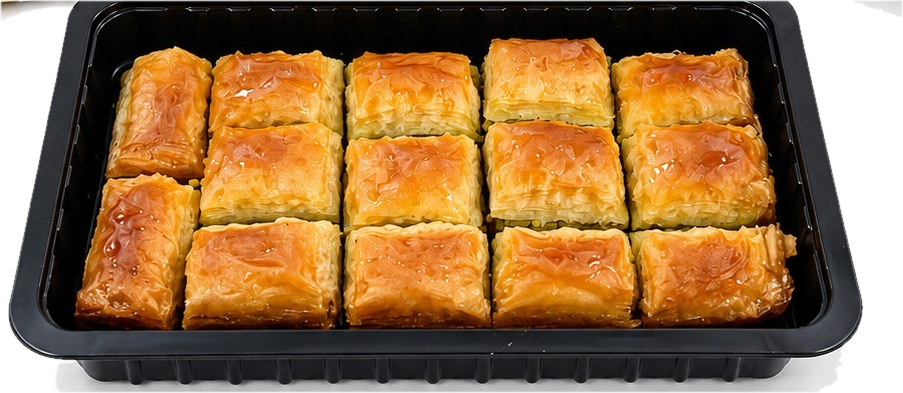 Tray of freshly baked Turkish baklava