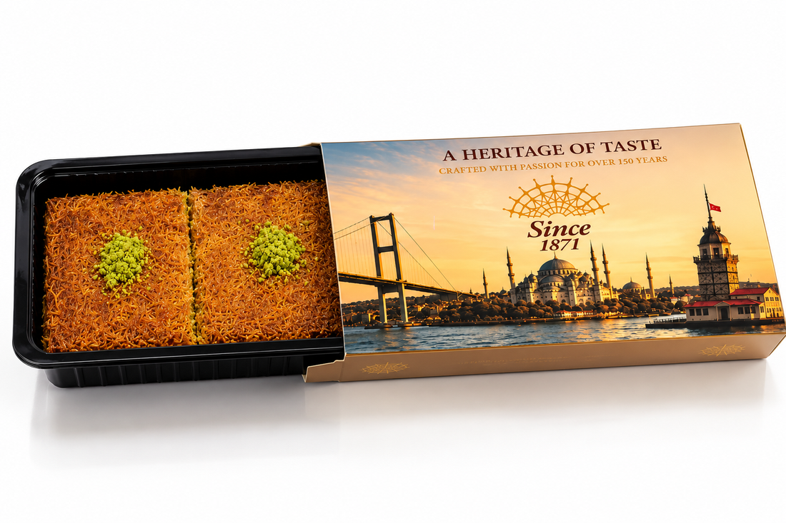 Since 1871 tel kadayif with pistachio in heritage gift box