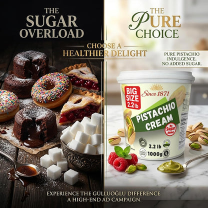Sugar Free Pistachio Cream 1kg / 2.2lb – Keto Friendly Premium Pistachio Cream for Dubai Chocolate, Baking, Desserts & Pastries