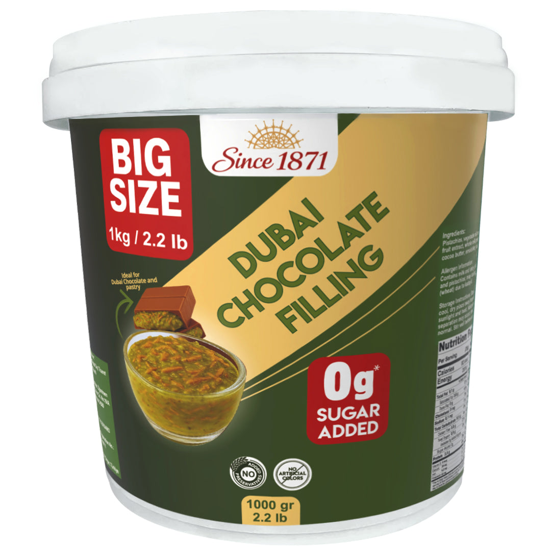 Sugar Free Dubai Chocolate Filling 2.2 lb / 1 kg – Pistachio Cream with Crispy Kadayif | Keto Friendly | Best Ingredient for Dubai Chocolate