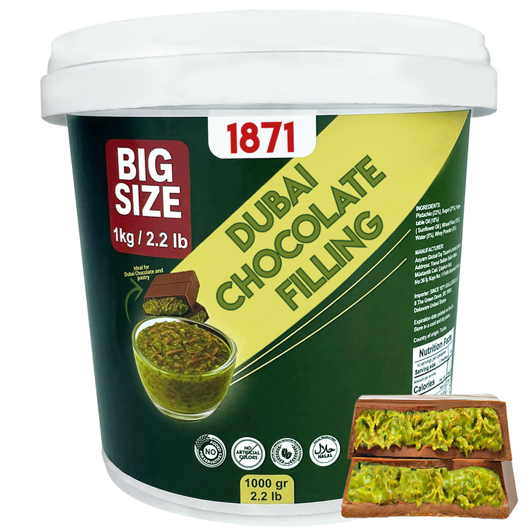 Dubai Chocolate Filling 1kg - Pistachio Cream with Kadayif Bulk