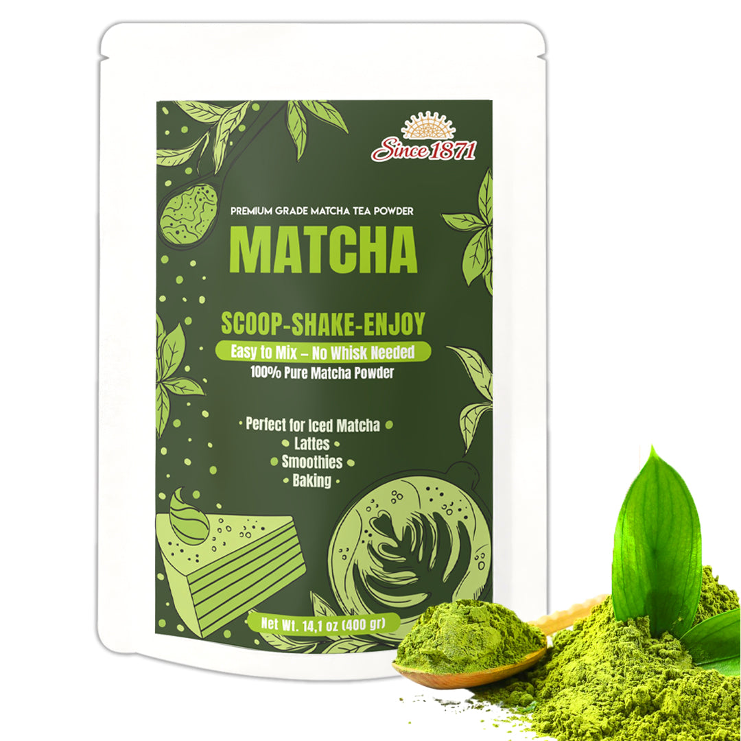 Since 1871 Premium Matcha Powder 400g – Easy Mix, No Whisk | Pure Green Tea