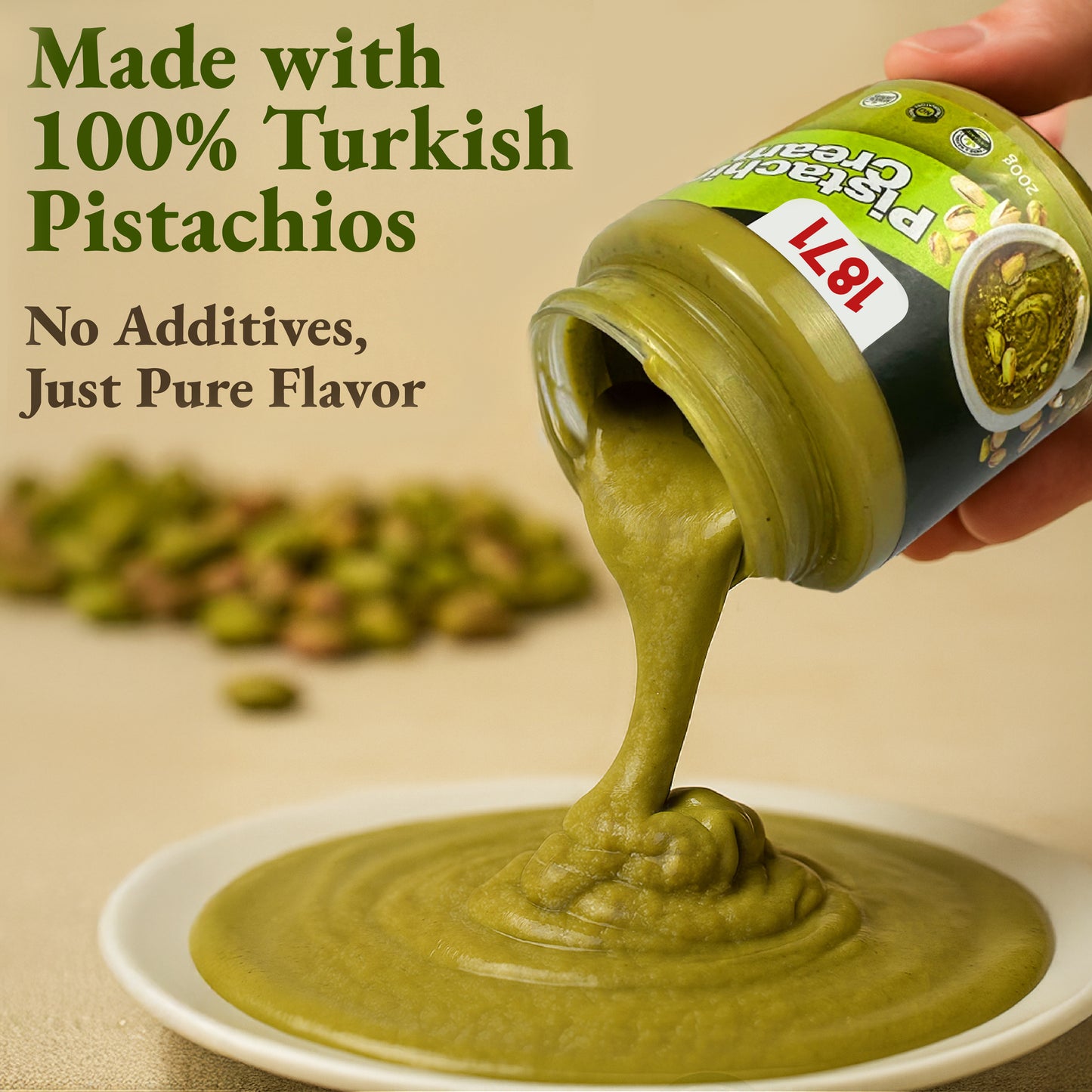 Premium Pistachio Cream 7oz (200g) - Authentic Turkish Spread