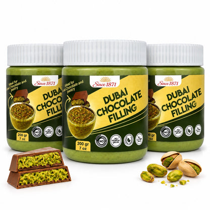 3-pack Dubai Chocolate Filling 7 oz/200g each - Pistachio Cream with Kadayif