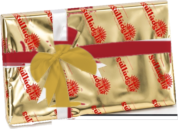 Gold Since 1871 gift box with ribbon