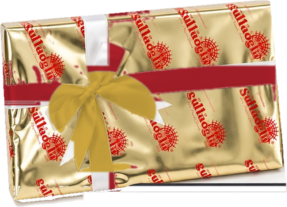 Gold Since 1871 gift box with ribbon